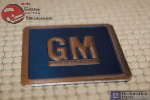 Embossed Blue Gm Mark Of Excellence Driver Door Jamb Reflector Decal 3M Adhesive