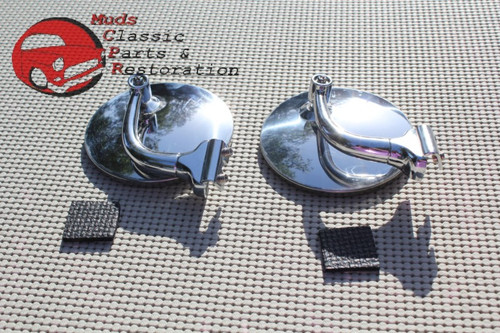 Ford Chevy Chrysler Dodge Plymouth 4" Curved Arm Peep Mirrors Hot Rat Street Rod