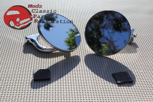 Ford Chevy Chrysler Dodge Plymouth 4" Curved Arm Peep Mirrors Hot Rat Street Rod