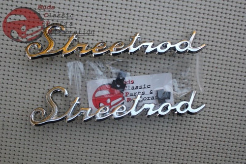 Ford Chevy Pickup Truck Custom Streetrod Script Emblems Pair Rat Rod Dodge Olds