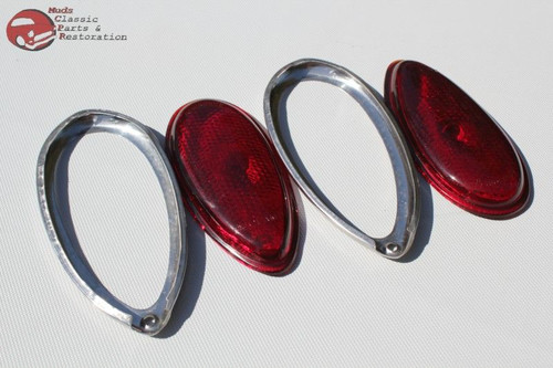Ford Hot Rat Street Rod Custom Car Truck Tear Drop Tail Light Lamp Lenses Bezels