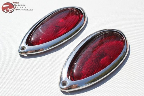 Ford Hot Rat Street Rod Custom Car Truck Tear Drop Tail Light Lamp Lenses Bezels