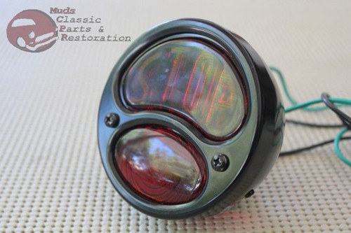 Ford Model A Hotrodmotorcyle Chopper Duolamp License Plate Black Tail Light Left