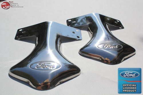 Ford Oval Logo Custom Exhaust Tail Pipe Deflector Tips Shields Hot Rat Rod Truck