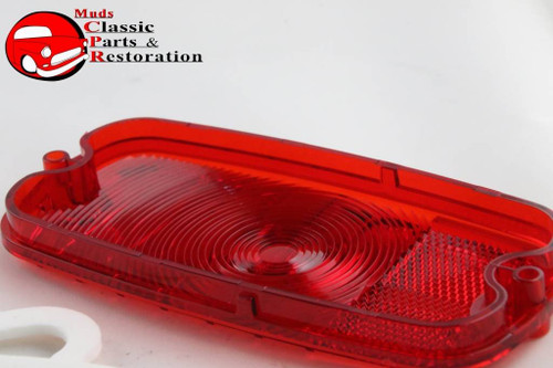 Gmc Fleetside Pickup Truck Rear Plain Red Tail Light Lamp Lenses Gaskets Rh Lh