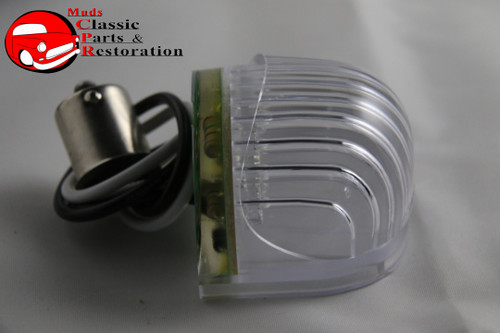 Guide Style Headlight Black Led Turn Signal Marker Light Housing Clear 1157 New