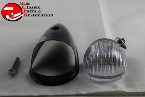 Guide Style Headlight Black Led Turn Signal Marker Light Housing Clear Lens 1156