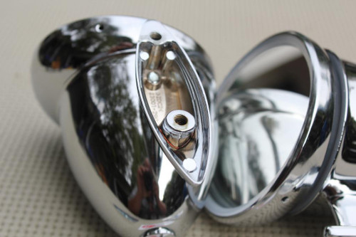 Gt Style Chrome Race Bullet Outside Sports Mirrors Hot Rat Street Rod Custom