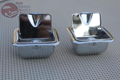 Impala Rear Quarter Chrome Ash Trays Bezels Chevelle Gto Cutlass Skylark Pontiac