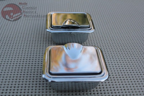 Impala Rear Quarter Chrome Ash Trays Bezels Chevelle Gto Cutlass Skylark Pontiac