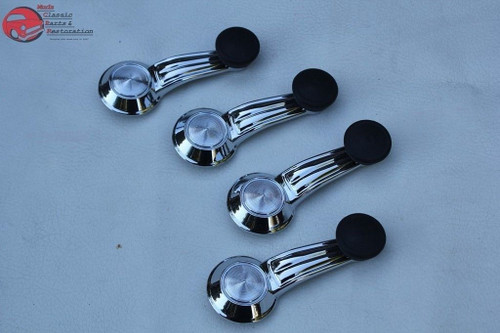 Inside Door Quarter Window Regulator Crank Handle Kit Set Black Knobs C Clips