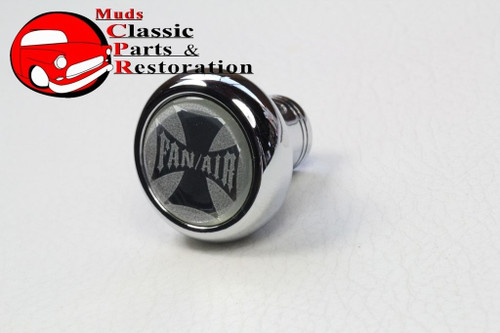 Maltese Iron Cross Deluxe Fan Air Dash Knob Truck Hot Rat Street Rod Silver Glos