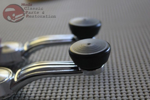Manual Window Crank Door Requlator Handles Pair Black Knobs Chevy Gm Car Truck