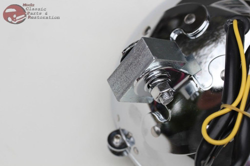 Motorcycle Ribbed 7" Round Head Light Lamp Bulb Bucket Housing Heritage Fat Boy