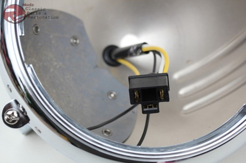 Motorcycle Ribbed 7" Round Head Light Lamp Bulb Bucket Housing Heritage Fat Boy