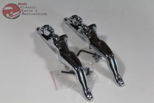 Lady Girl Figure Woman Model Chrome Grab Handles Hod Rod Custom Truck