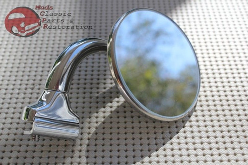 Overhead Mount Outside Curved Arm Rearview 3" Mirror Antique Classic Car Truck