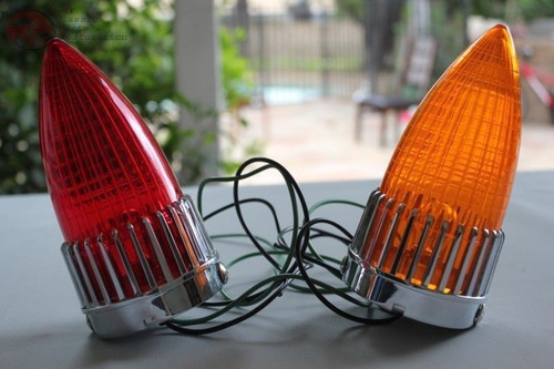 Pair Red Amber Cadillac Style Tail Lights Lamp Custom Truck Hot Rat Street Rod