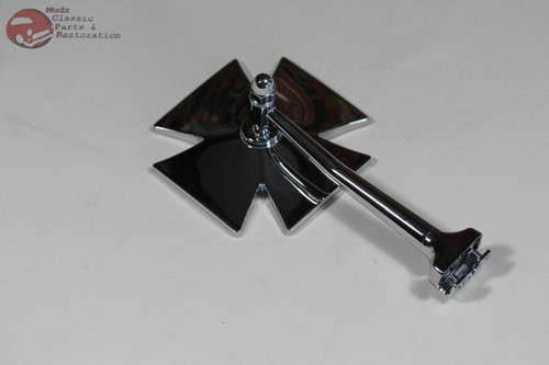 Outside Rear View Maltese Cross 4" Peep Mirror Straight Arm Hot Rat Rod Truck Pr