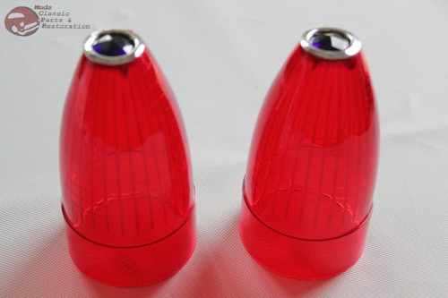 Red Blue Dot Tail Light Lenses 59 Cadillac Hot Rat Street Rod Motorcyle Truck