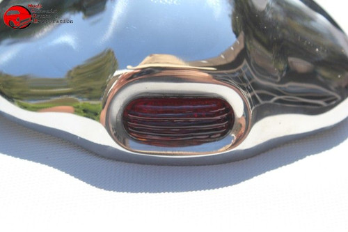 Red Jewel Stainless Custom Clam Shell Vintage Style Exhaust Tail Pipe Deflectors