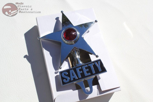 Red Light Safety Star License Plate Topper Ornament Custom Truck Hot Rat Rod New