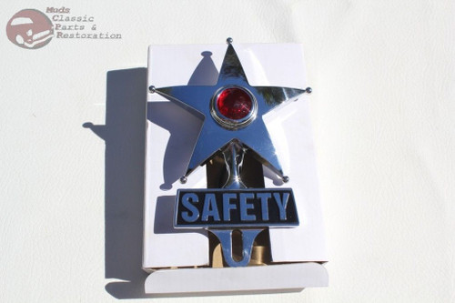 Red Light Safety Star License Plate Topper Ornament Custom Truck Hot Rat Rod New