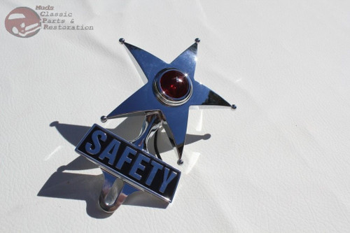 Red Light Safety Star License Plate Topper Ornament Custom Truck Hot Rat Rod New
