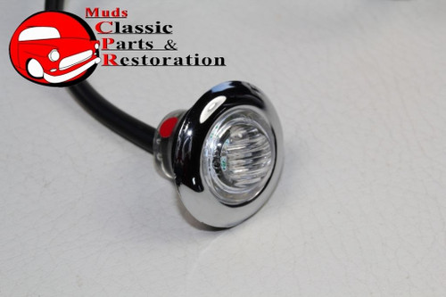 Red Mini Led Clear Lens Clearance Marker Light Stainless Truck Hot Rat Rod