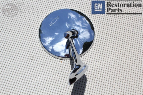 Round Bowtie Outside Rearview Mirrors Ribbed Base Chevy Chevelle Impala Nova New