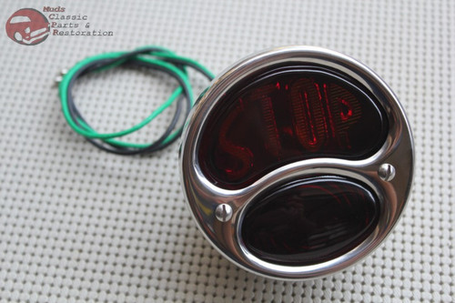 Right Hand Model A Stop Tail Light Lamp Assembly Set Braided Wires Glass Lens Right Hand Model A Stop Tail Light Lamp Assembly Set Braided Wires Glass Lens