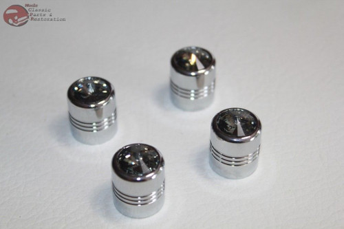 Smoke Diamond Tire Air Valve Stem Cap Cover Set Hot Rat Street Rod Custom Truck