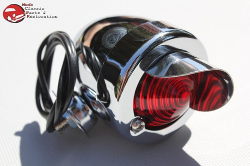 Small Mini Red Marker Lights W Visor Chrome Custom Car Truck Hot Rod Chevy Ford Small Mini Red Marker Lights W Visor Chrome Custom Car Truck Hot Rod Chevy Ford
