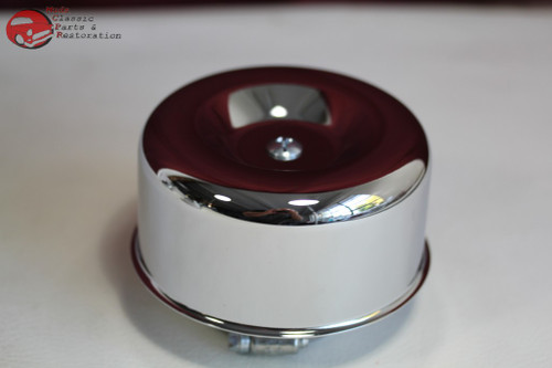 Smooth Chrome Hot Rat Rod Style Air Cleaners 1 Barrel 2 5/16 Chevy Ford Truck