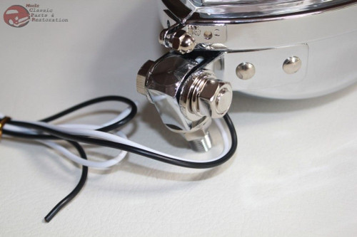 Triangle Headlight Lamp Chrome Flat Back Custom Motorcycle Chopper Bobber Harley