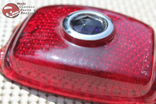 Vintage Antique Chevy Car Sedan Delivery Blue Dot Tail Light Lamp Script Lens Ea