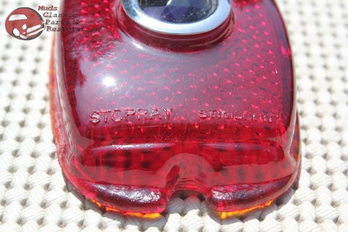 Vintage Antique Chevy Car Sedan Delivery Blue Dot Tail Light Lamp Script Lens Ea