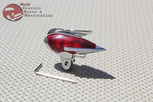Vintage Classic Custom Car Truck Fender Guide Style Red Antenna Topper Hot Rod