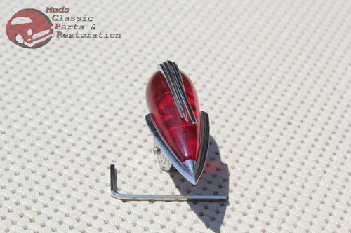 Vintage Classic Custom Car Truck Fender Guide Style Red Antenna Topper Hot Rod