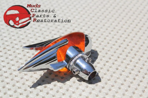 Vintage Classic Custom Car Fender Guide Style Amber Radio Antenna Topper Hotrod