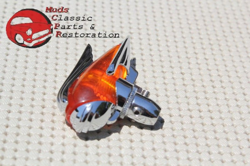 Vintage Classic Custom Car Fender Guide Style Amber Radio Antenna Topper Hotrod