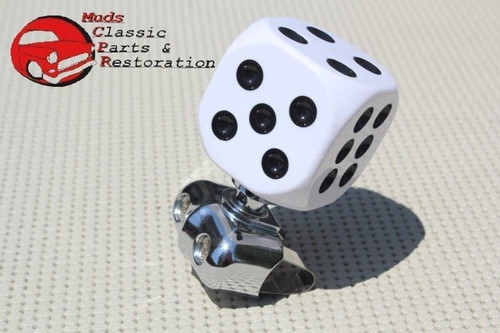 White Dice Brodie Steering Wheel Suicide Spinner Knob Hot Rod Truck Custom Car