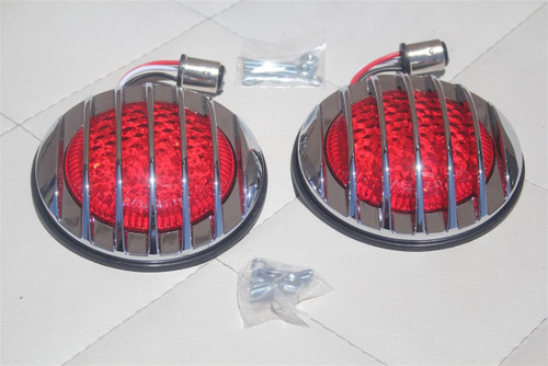Custom Truck Hot Rat Street Rod Led Taillamp Lights Flush Fit Chrome Grill Bezel