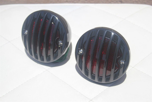 Custom Hot Rod Truck Tail Light Lamps Duolamp Black Grill Bezel Right Hand Set