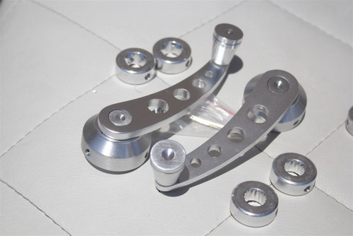 Aluminum Billet Inside Interior Window Quarter Glass Rollup Manual Cranks Pair