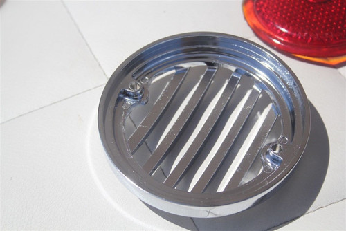 33-36 Ford Tail Light Lamp Lenses W Custom Chrome Grill Bezels Hot Rod Set Of 4