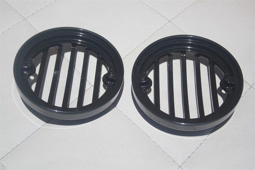 33-36 Ford Tail Light Lamp Lens Rim Grill Bezel Black Hot Rat Rod Truck Pair