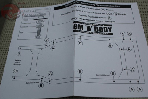 64-67 Chevelle El Camino Cutlass 442 Body Bushing Bolt Kit Inserts Rubber