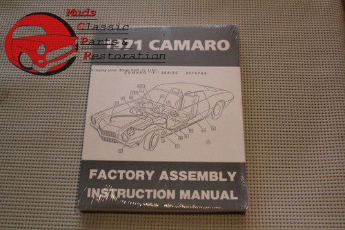 71 Camaro Factory Assembly Line Instruction Manual Guide Book General Motors Lic