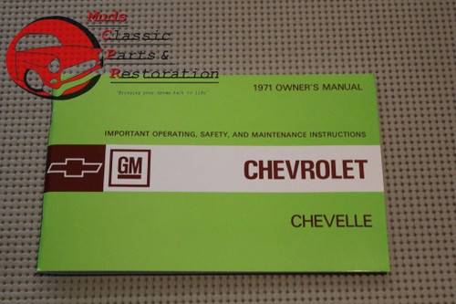 1971 71 Chevy Chevrolet El Camino Chevelle Owner's Owners Manual